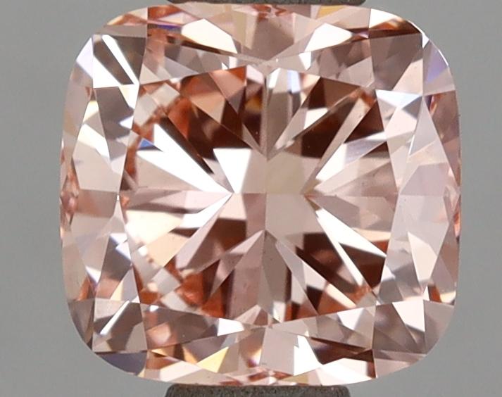 1.00 Ct. Fancy Vivid Pink Cushion Lab Grown Diamond