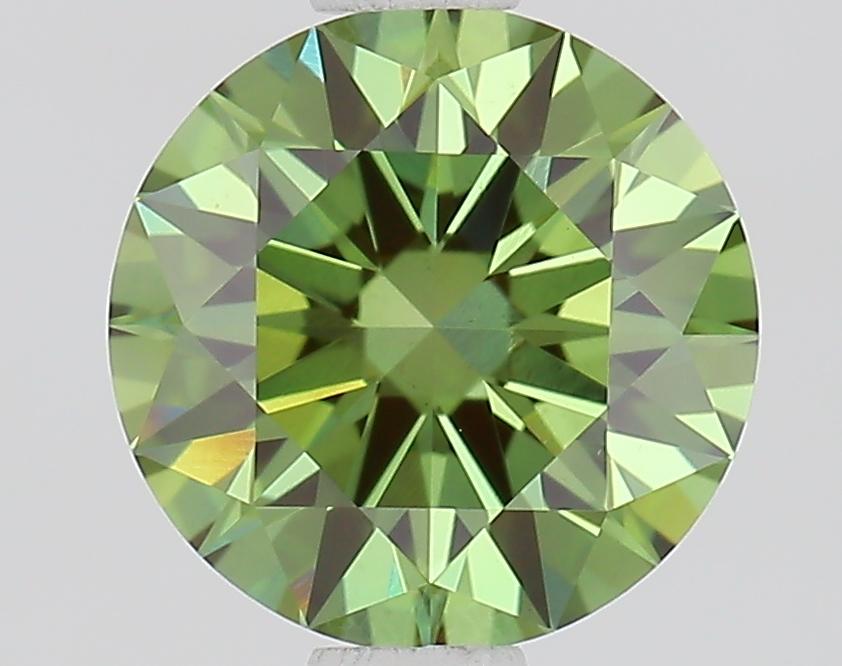1.07 Ct. Fancy Vivid Green Round Lab Grown Diamond