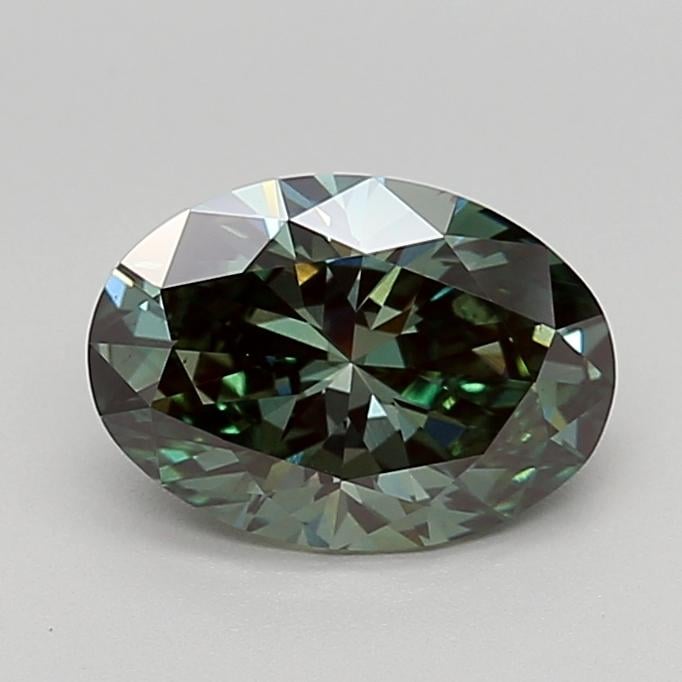 1.97 Ct. Fancy Vivid  Green Oval Lab Grown Diamond