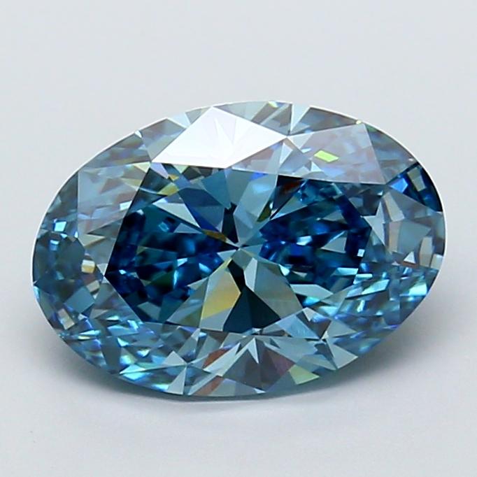 3.23 Ct. Fancy Vivid Blue Oval Lab Grown Diamond