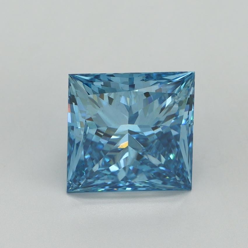 4.01 Ct. Fancy Vivid Blue Princess Lab Grown Diamond