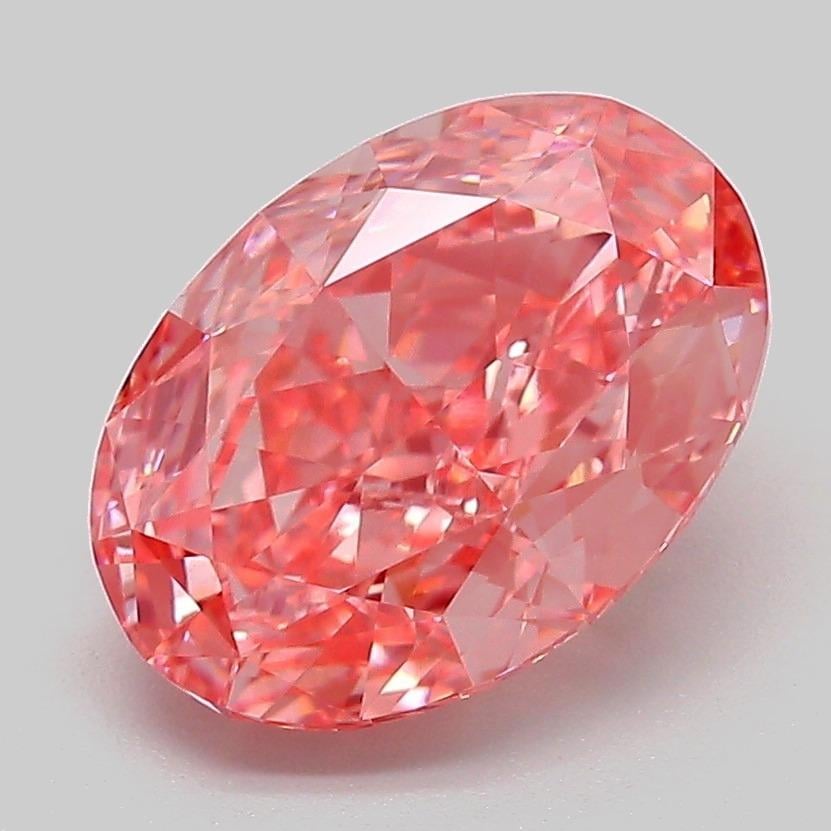 3.11 Ct. Fancy Vivid Pink Oval Lab Grown Diamond