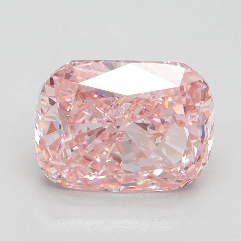2.00 Ct. Fancy Vivid Pink Cushion Lab Grown Diamond