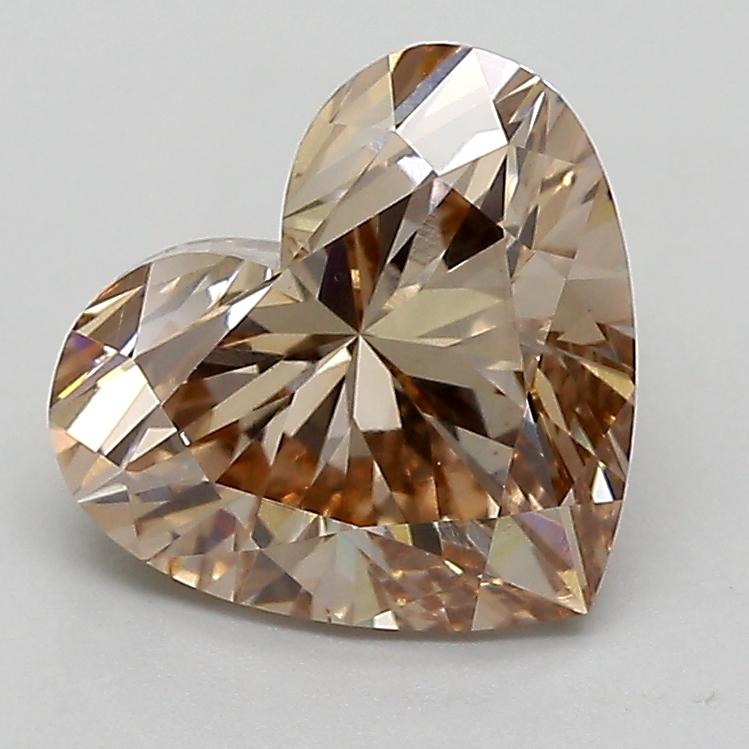 3.07 Ct. Fancy Light  Brown Heart Lab Grown Diamond