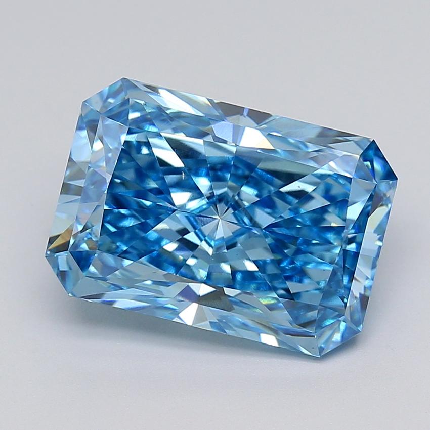 8.10 Ct. Fancy Vivid  Blue Radiant Lab Grown Diamond