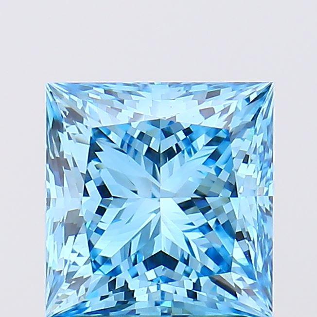 2.01 Ct. Fancy Vivid Blue Princess Lab Grown Diamond