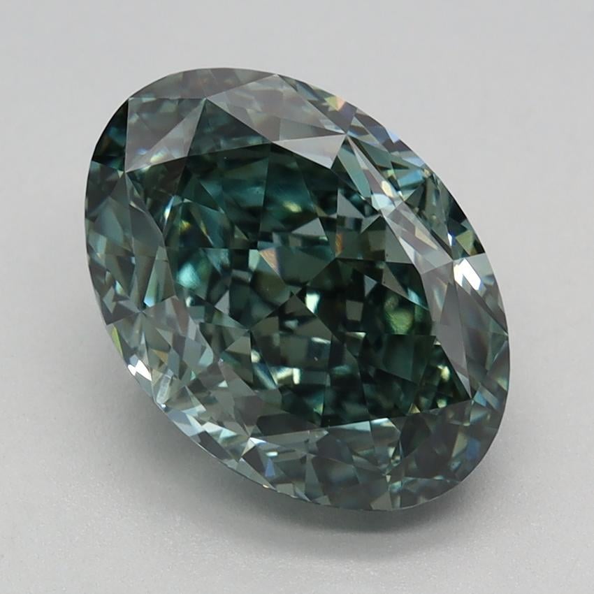 2.64 Ct. Fancy Vivid Green Oval Lab Grown Diamond