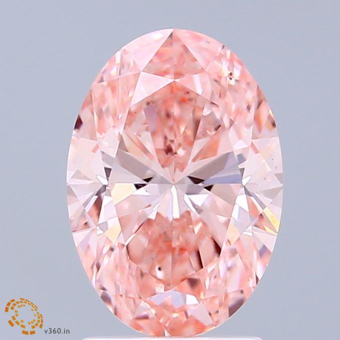 2.03 Ct. Fancy Vivid Pink Oval Lab Grown Diamond