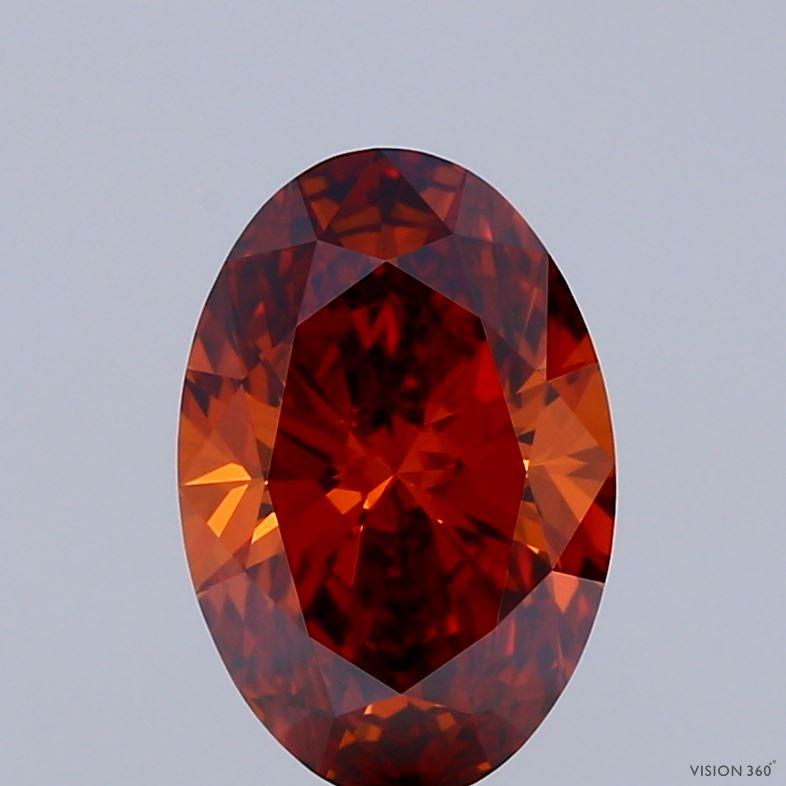 1.90 Ct. Fancy Deep Orange Oval Lab Grown Diamond