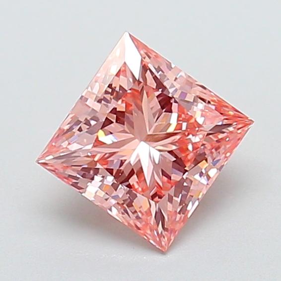 1.72 Ct. Fancy Vivid Pink Princess Lab Grown Diamond