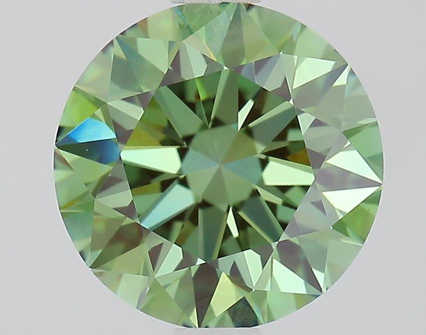 1.64 Ct. Fancy Vivid Green Round Lab Grown Diamond