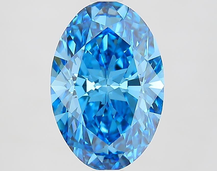 2.65 Ct. Fancy Vivid Blue Oval Lab Grown Diamond