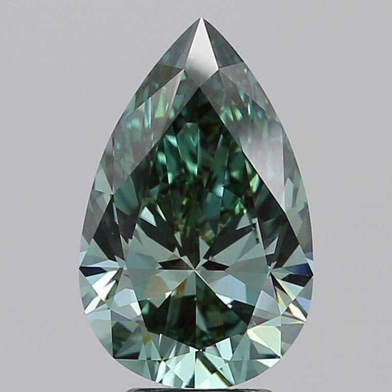 4.03 Ct. Fancy Vivid Green Pear Lab Grown Diamond