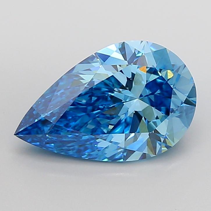 3.03 Ct. Fancy Vivid None Blue Pear Lab Grown Diamond
