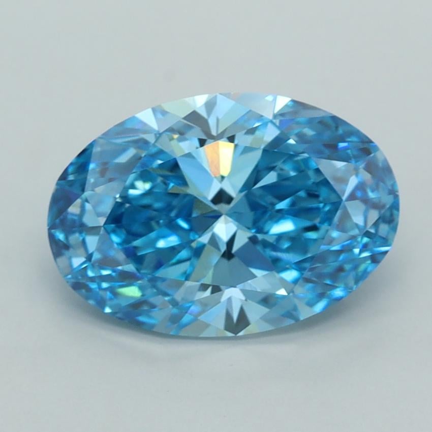 3.04 Ct. Fancy Vivid  Blue Oval Lab Grown Diamond