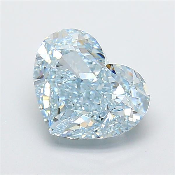 3.04 Ct. Fancy Intense Blue Heart Lab Grown Diamond