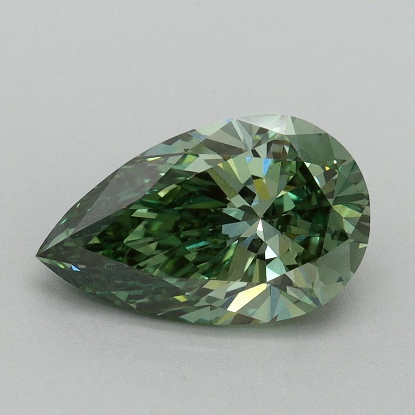 2.00 Ct. Fancy Vivid Green Pear Lab Grown Diamond