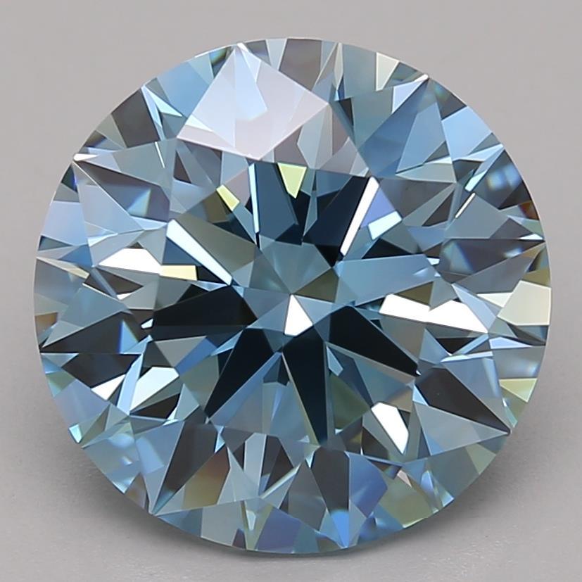 5.82 Ct. Fancy Vivid Blue Round Lab Grown Diamond