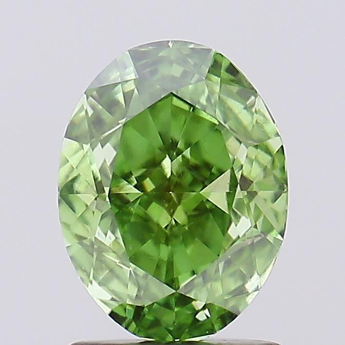 1.55 Ct. Fancy Vivid Green Oval Lab Grown Diamond