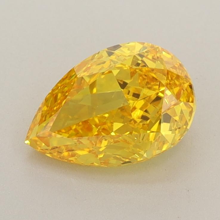 1.22 Ct. Fancy Vivid  Yellow Pear Lab Grown Diamond