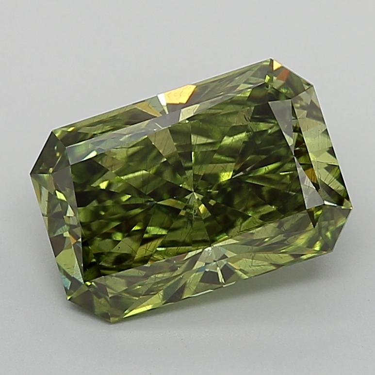 4.02 Ct. Fancy Vivid  Green Radiant Lab Grown Diamond