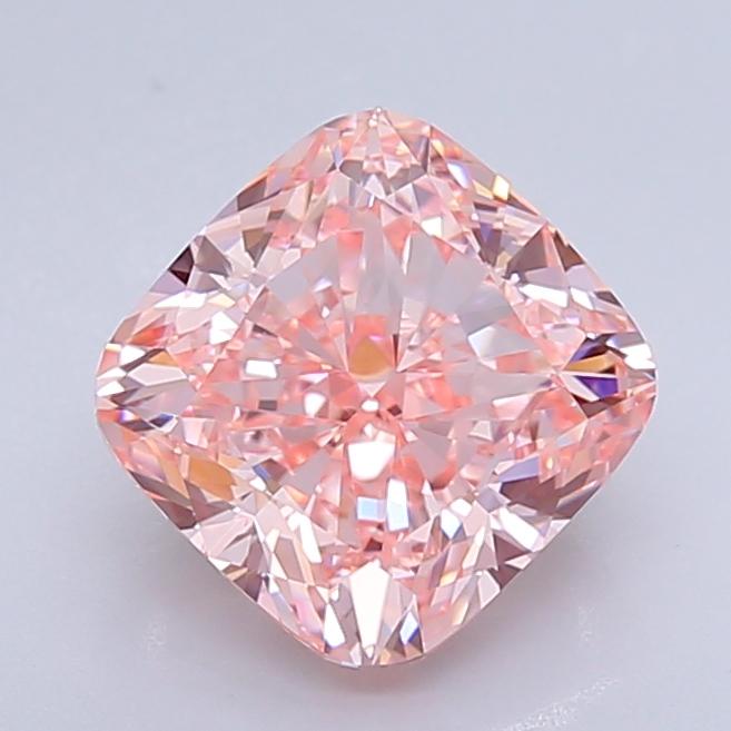 4.14 Ct. Fancy Intense Pink Cushion Lab Grown Diamond