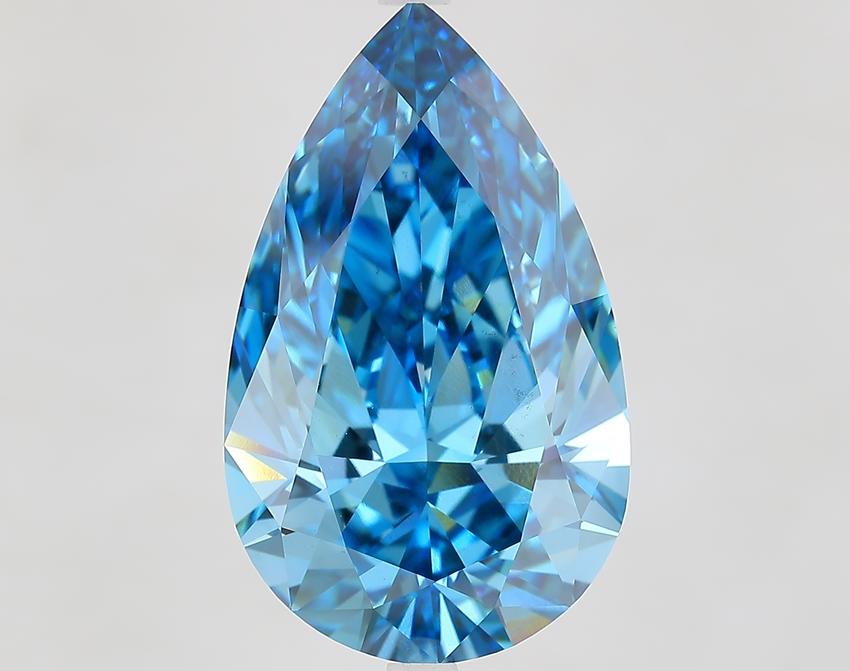10.02 Ct. Fancy Vivid Blue Pear Lab Grown Diamond
