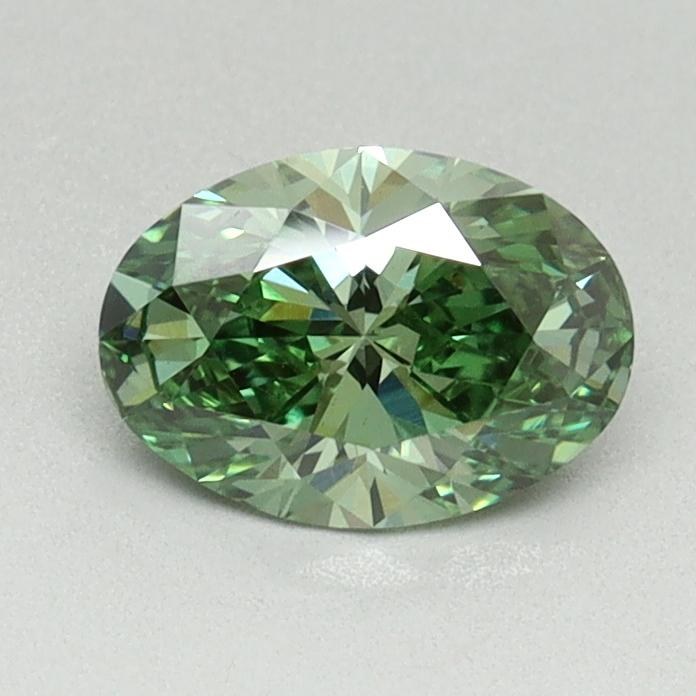 0.74 Ct. Fancy Vivid Green Oval Lab Grown Diamond