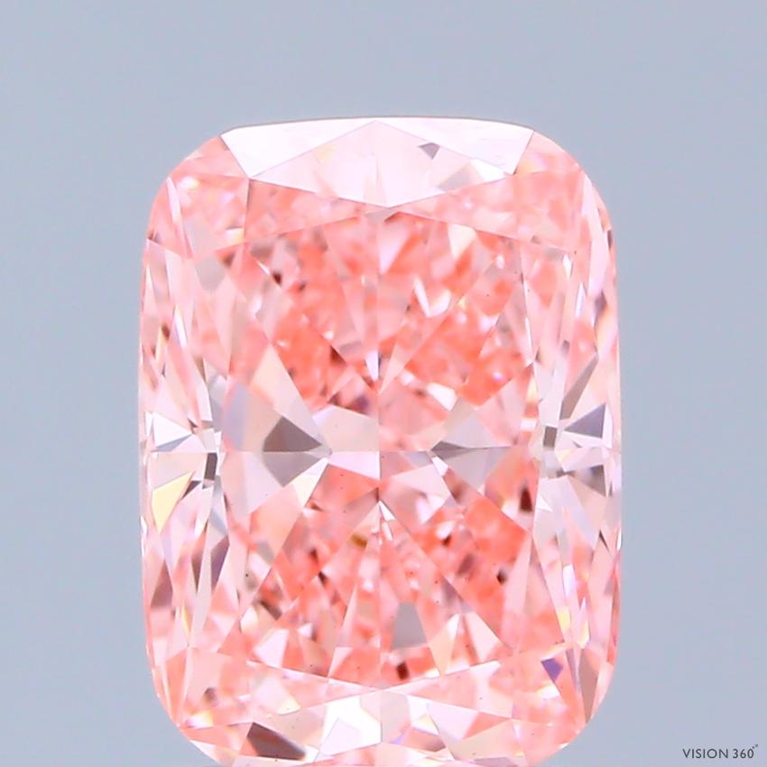 2.00 Ct. Fancy Vivid Pink Cushion Lab Grown Diamond
