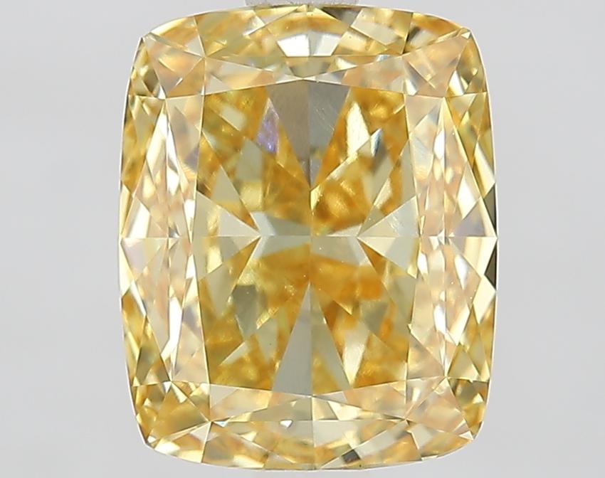 2.80 Ct. Fancy Intense Yellow Cushion Lab Grown Diamond