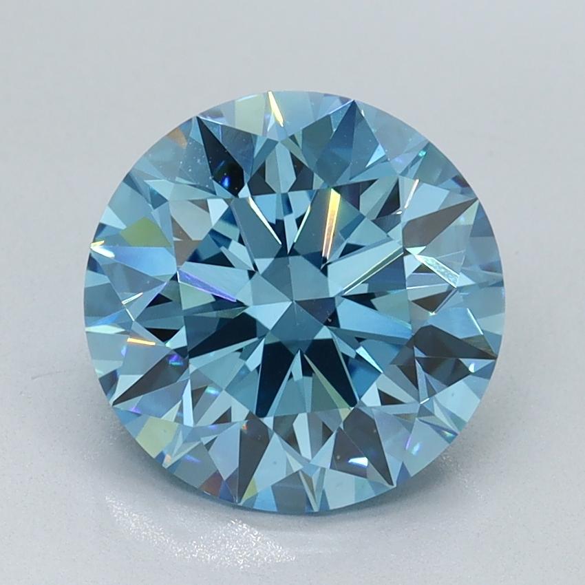 2.64 Ct. Fancy Vivid Blue Round Lab Grown Diamond