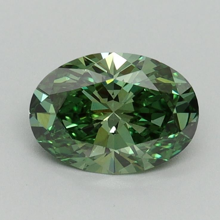0.90 Ct. Fancy Vivid Pacific Green Oval Lab Grown Diamond