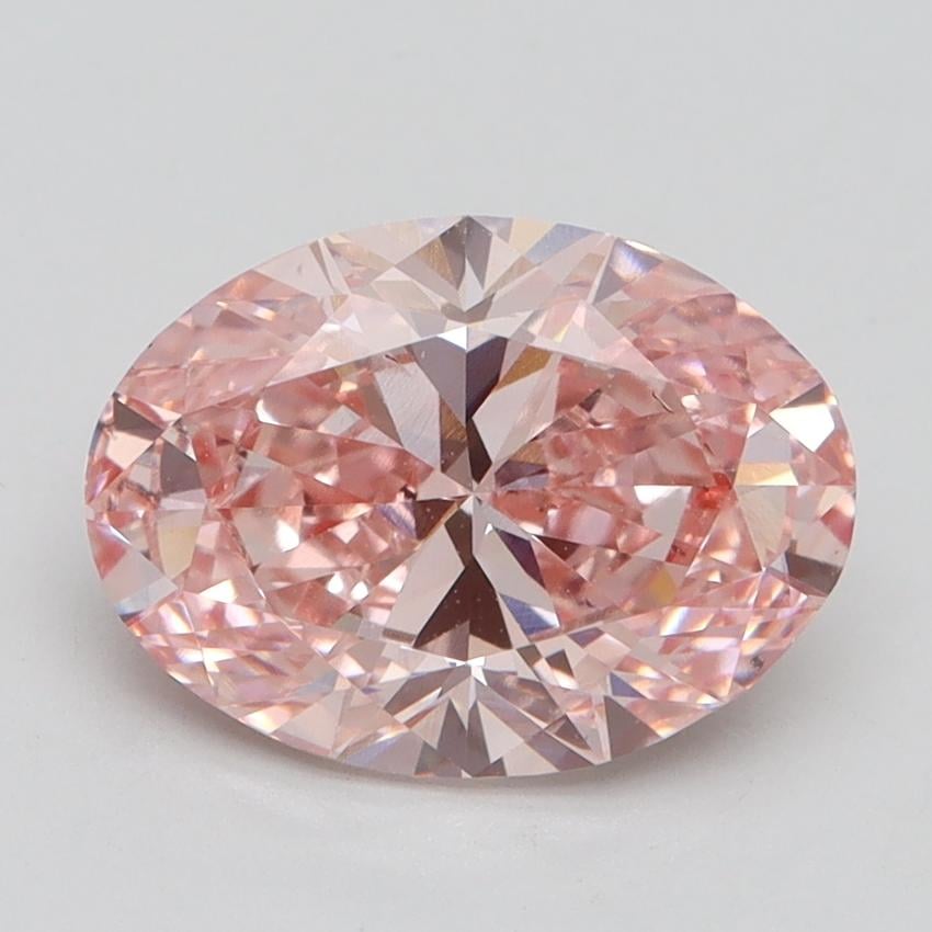 2.49 Ct. Fancy Vivid Pink Oval Lab Grown Diamond