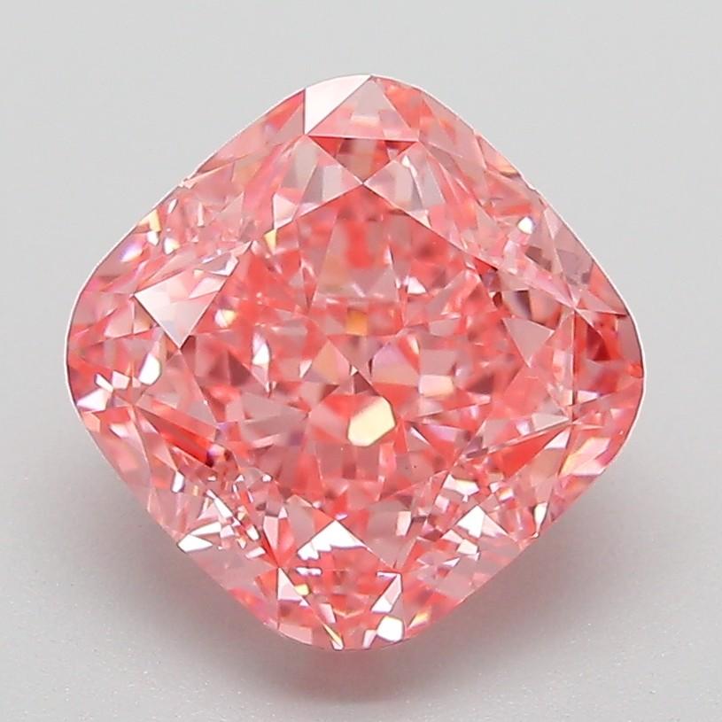 3.11 Ct. Fancy Vivid Pink Cushion Lab Grown Diamond