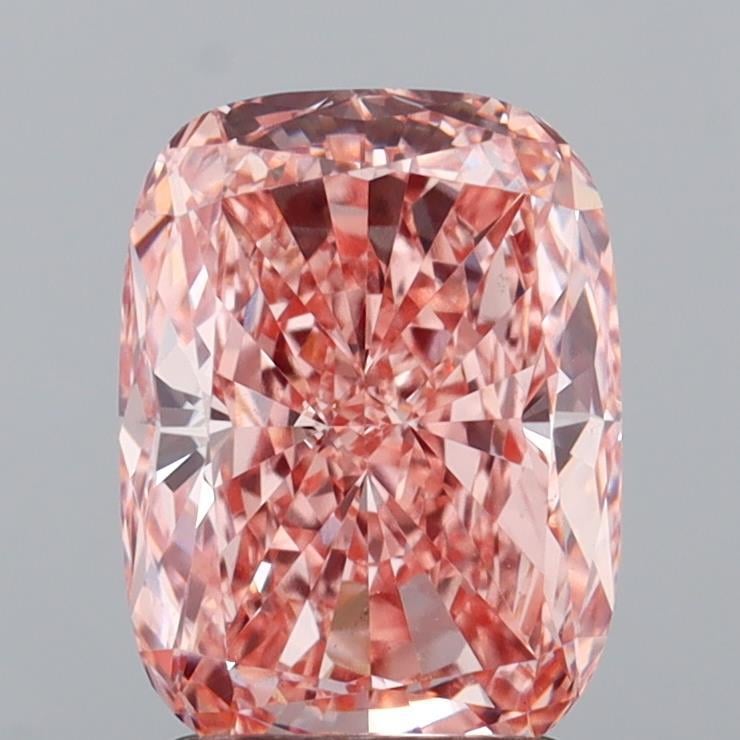 2.01 Ct. Fancy Intense Pink Cushion Lab Grown Diamond