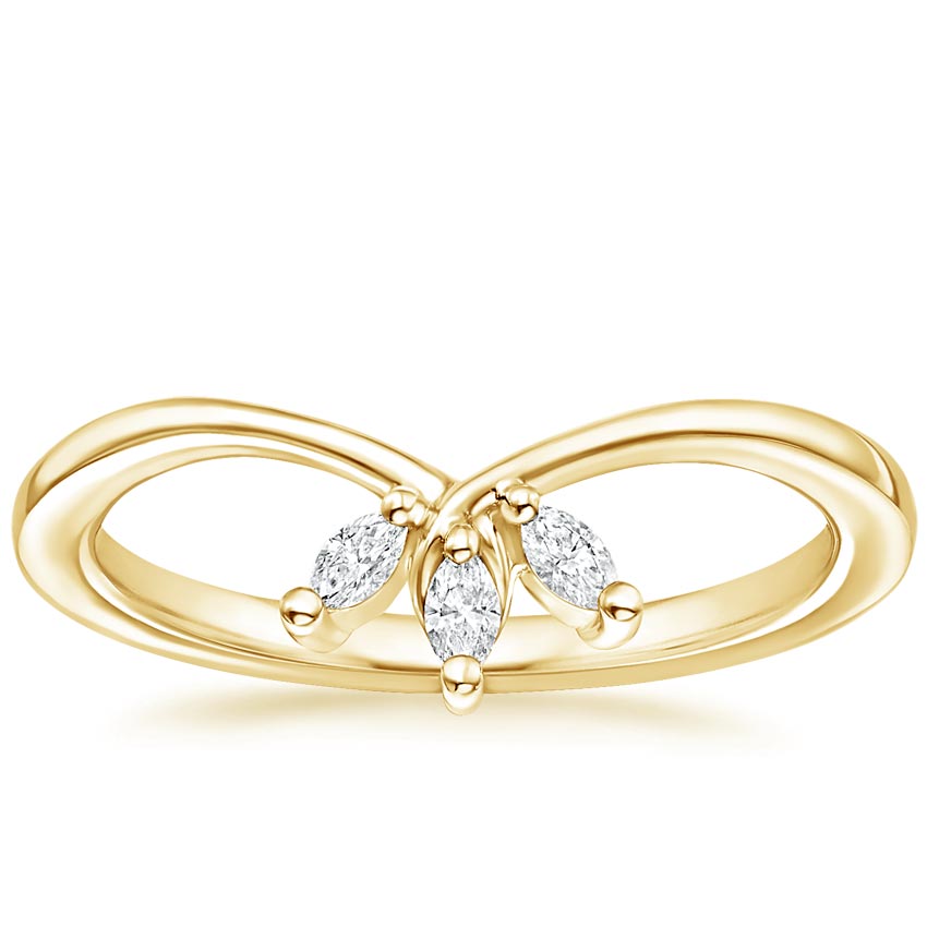 18K Yellow Gold Abelia Diamond Ring, large top view