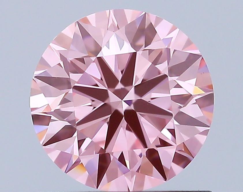 0.92 Ct. Fancy Vivid Pink Round Lab Grown Diamond