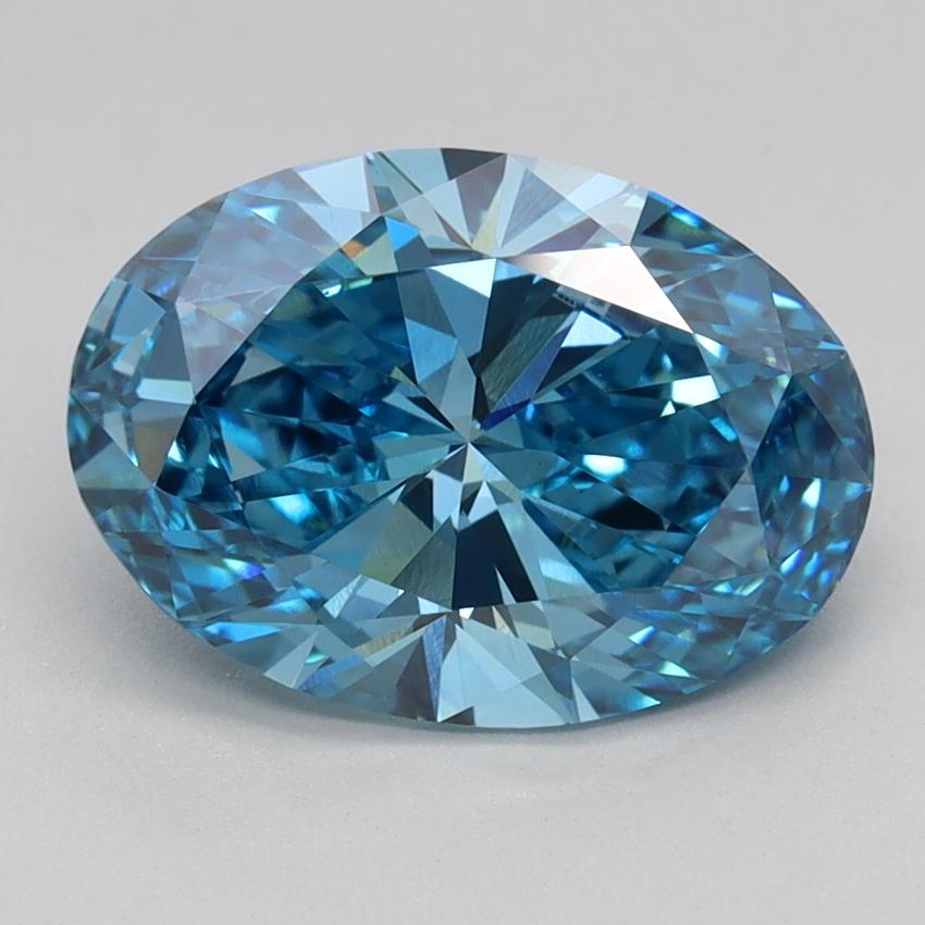 2.15 Ct. Fancy Vivid Blue Oval Lab Grown Diamond
