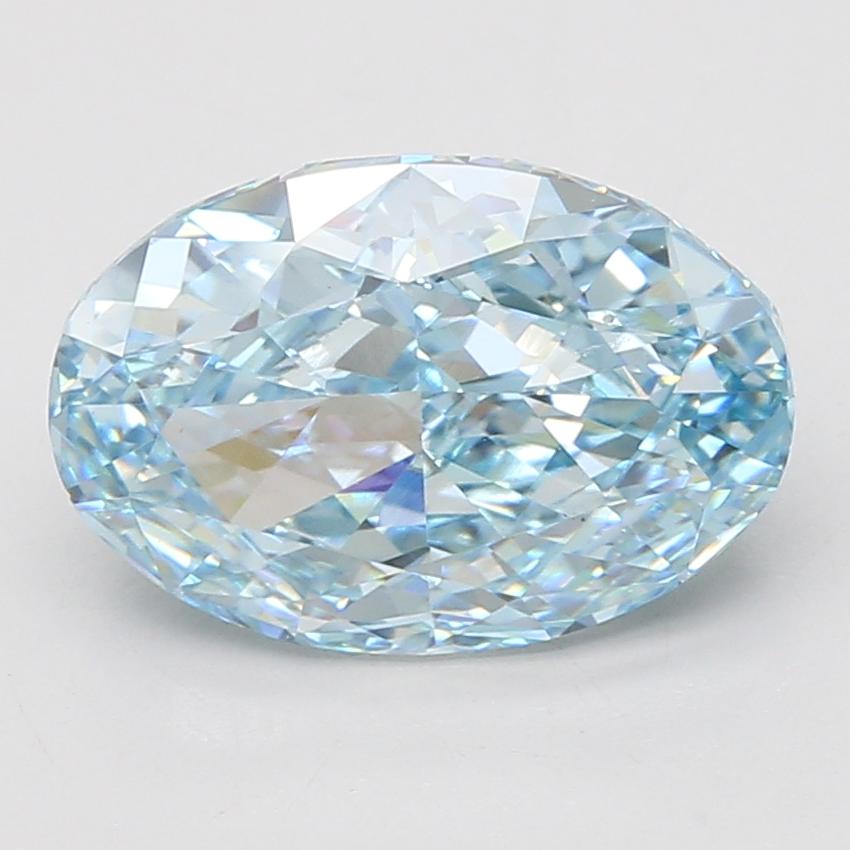 5.07 Ct. Fancy Vivid Blue Oval Lab Grown Diamond