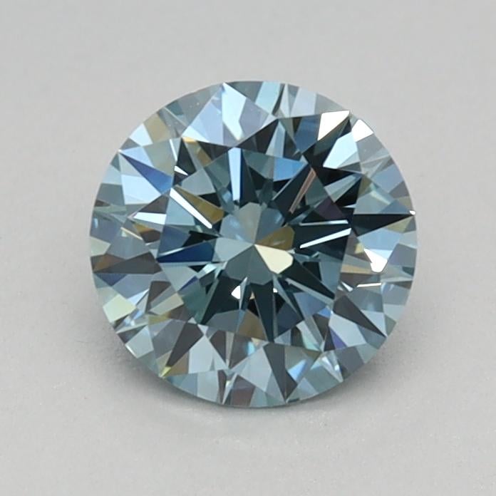 0.57 Ct. Fancy Vivid Green Blue Round Lab Grown Diamond