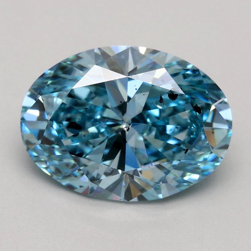 1.82 Ct. Fancy Vivid Blue Oval Lab Grown Diamond