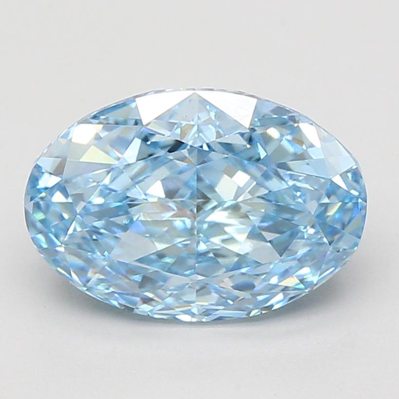 4.07 Ct. Fancy Vivid Blue Oval Lab Grown Diamond