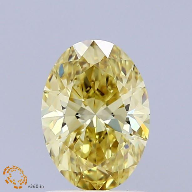 1.02 Ct. Fancy Intense Yellow Oval Lab Grown Diamond