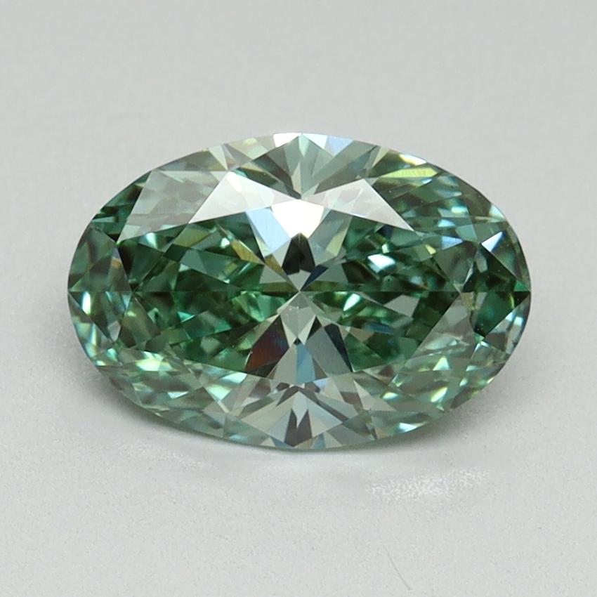 1.28 Ct. Fancy Vivid Green Oval Lab Grown Diamond