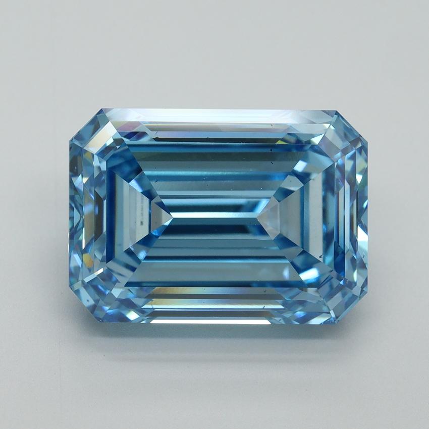 10.39 Ct. Fancy Vivid Blue Emerald Lab Grown Diamond