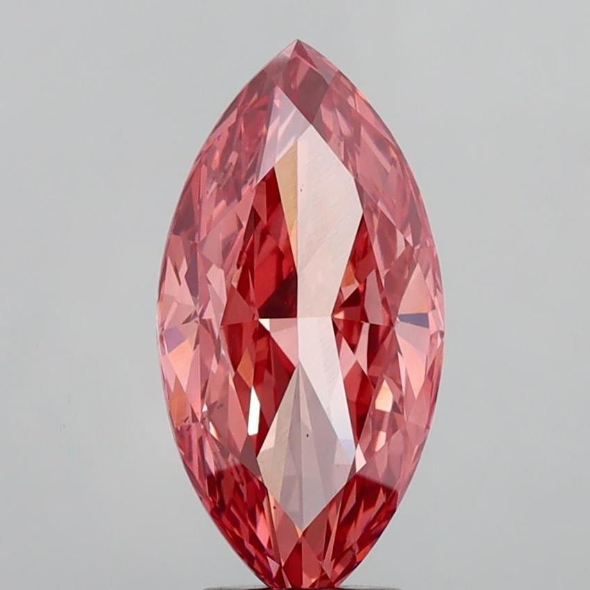 5.51 Ct. Fancy Vivid Brownish Pink Marquise Lab Grown Diamond