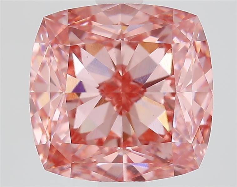 3.73 Ct. Fancy Vivid  Pink Cushion Lab Grown Diamond
