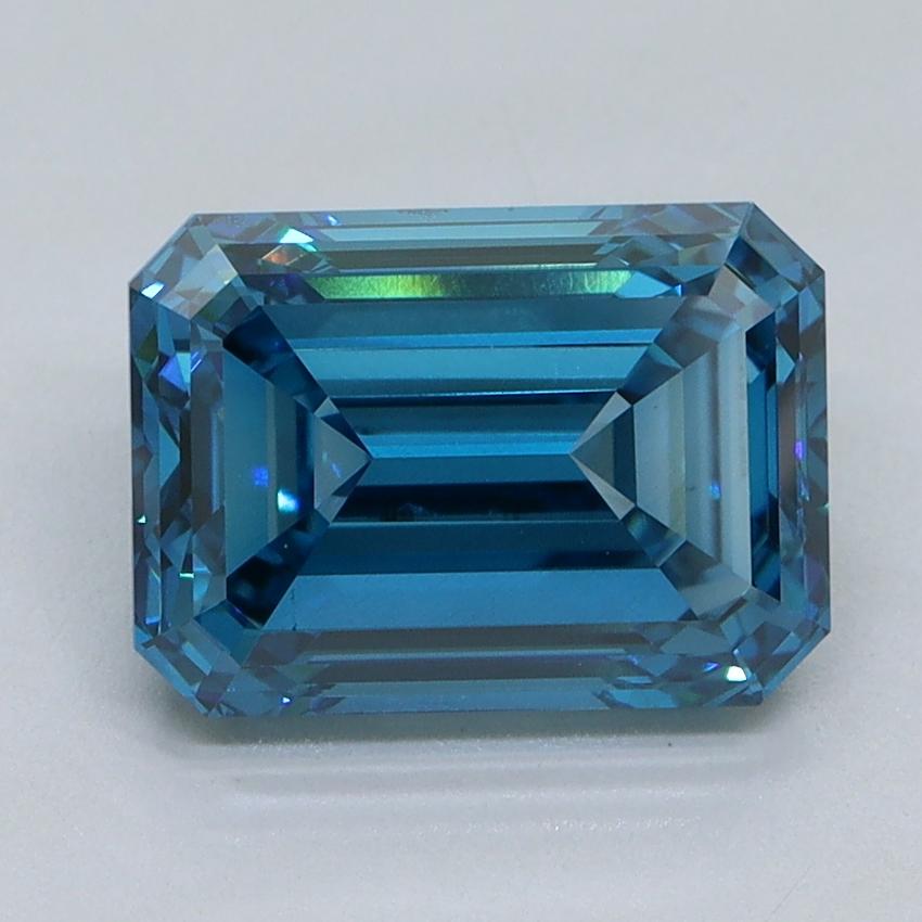 3.04 Ct. Fancy Vivid Malibu Blue Emerald Lab Grown Diamond
