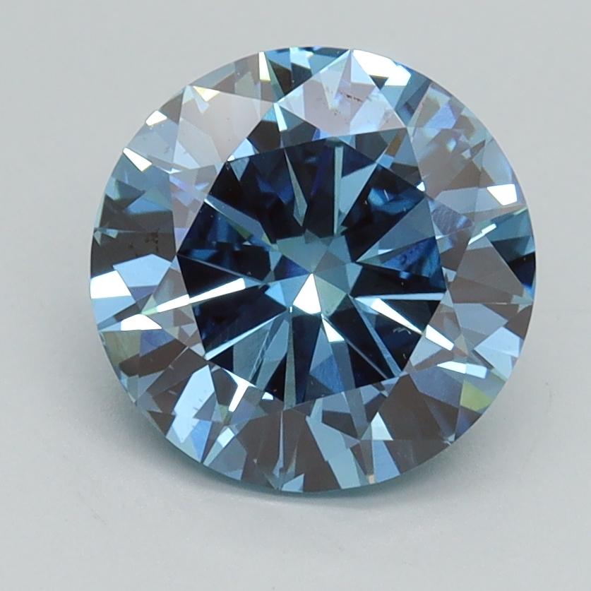 2.01 Ct. Fancy Vivid Blue Round Lab Grown Diamond