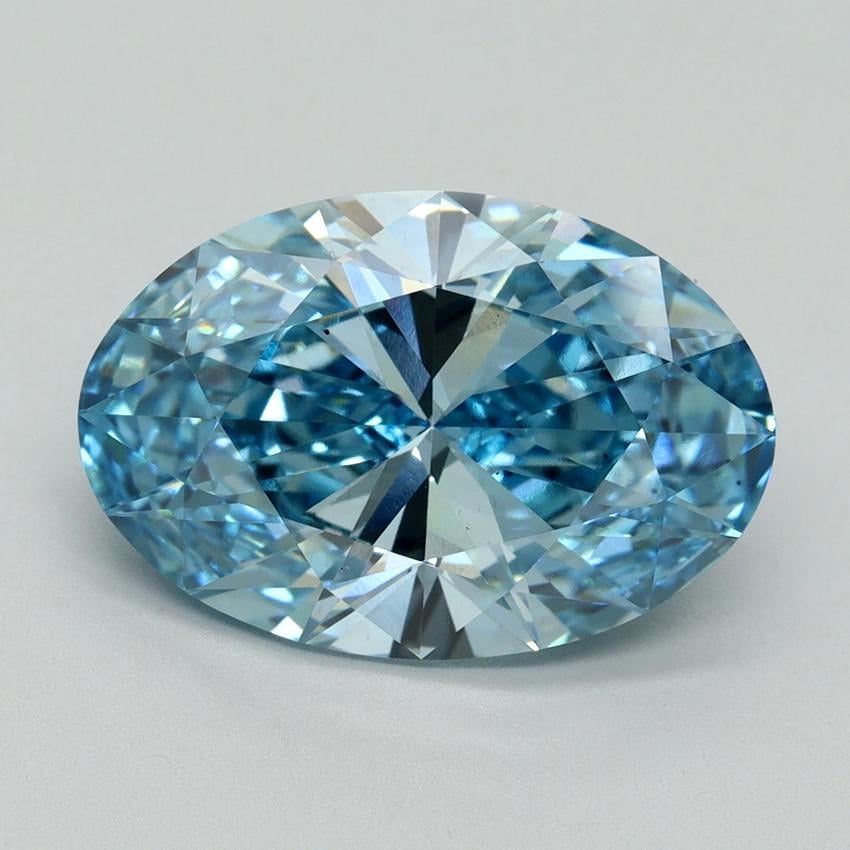 5.03 Ct. Fancy Vivid Blue Oval Lab Grown Diamond